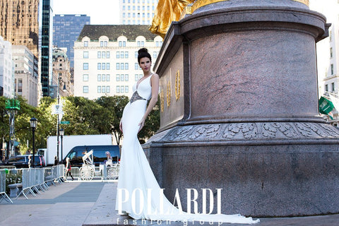 Designer Long Jersey Beaded Wedding/Evening Dresses