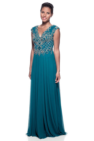 Mother Of The Bride Lace satin chiffon Long Gown Dress