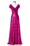 Mother Of The Bride Lace satin chiffon Long Gown Dress