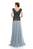 Mother Of The Bride Lace satin chiffon Long Gown Dress