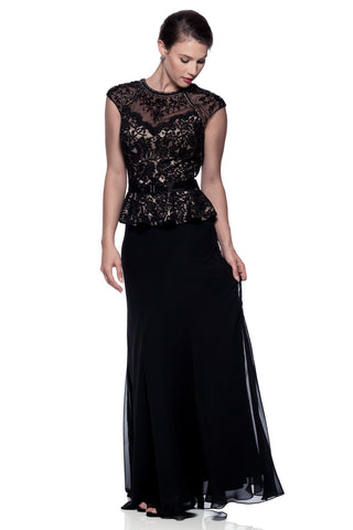 Mother Of The Bride Lace satin chiffon Long Gown Dress