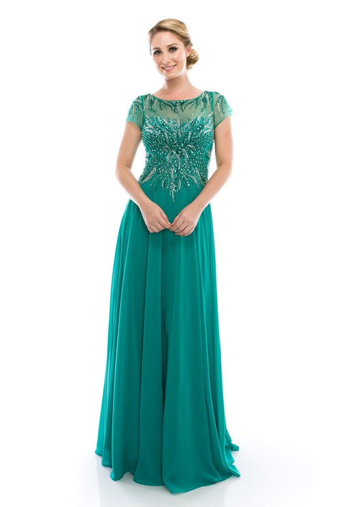 Mother Of The Bride Lace satin chiffon Long Gown Dress