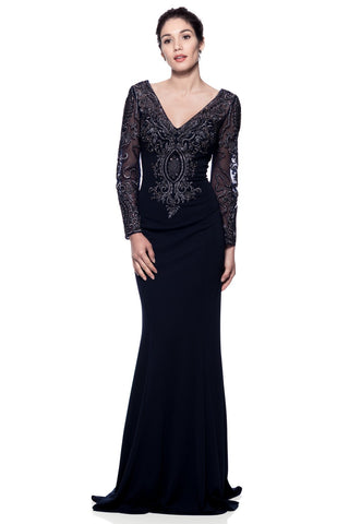 Mother Of The Bride Lace satin chiffon Long Gown Dress
