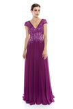 Mother Of The Bride Lace satin chiffon Long Gown Dress