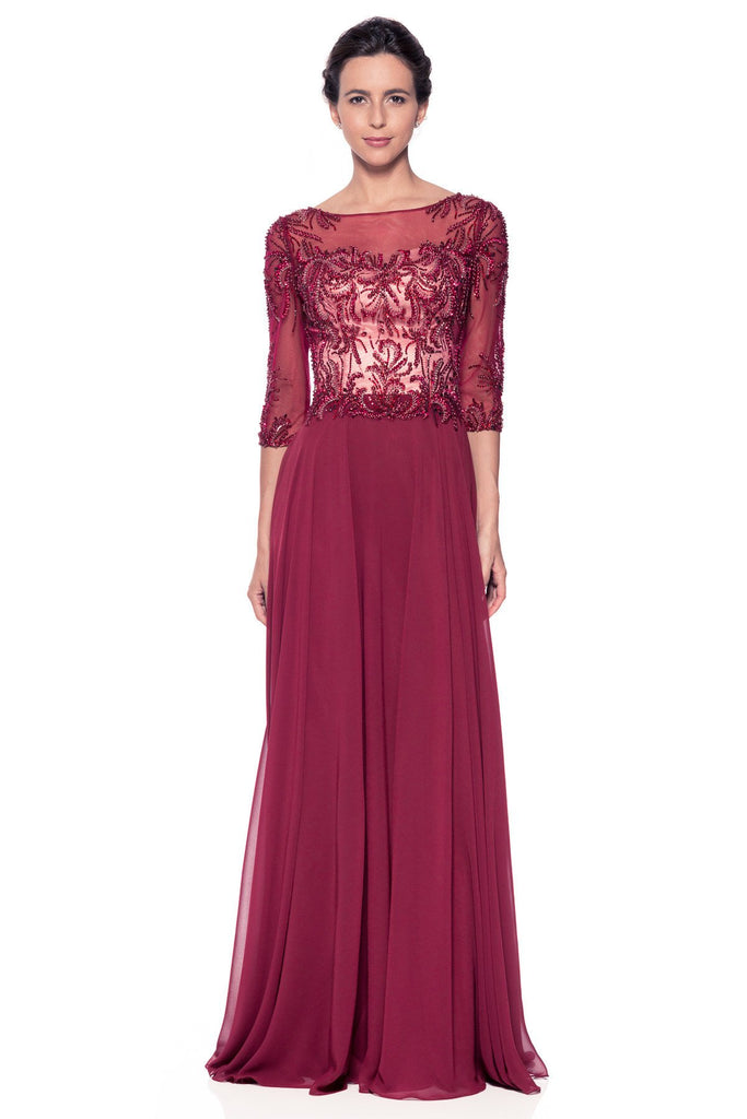 Mother Of The Bride Lace satin chiffon Long Gown Dress