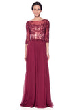 Mother Of The Bride Lace satin chiffon Long Gown Dress