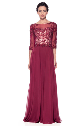 Mother Of The Bride Lace satin chiffon Long Gown Dress