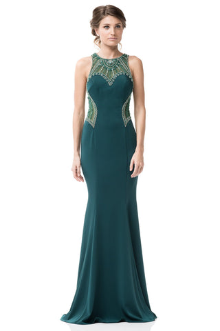 Prom & Evening Lace Jersey Beaded Dress