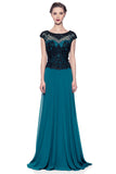 Mother Of The Bride Lace satin chiffon Long Gown Dress