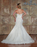 Lace beading mermaid gown wedding dress