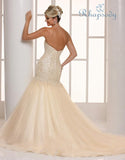 Lace beading mermaid wedding dress