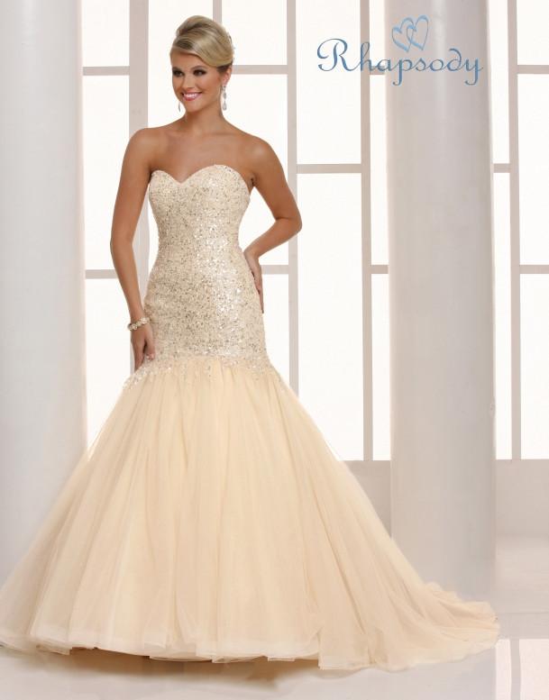 Lace beading mermaid wedding dress