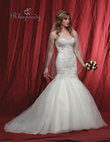 Lace beaded mermaid wedding dress