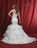Lace beading ruffle mermaid wedding dress