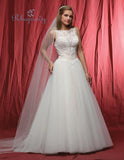 Lace beading A-line ball gown wedding dress