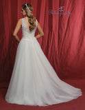 Lace beading A-line ball gown wedding dress