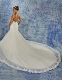 Lace beaded mermaid wedding dress