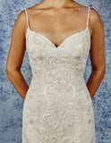 Lace beaded mermaid wedding dress