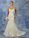 Lace beaded mermaid wedding dress