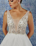 Lace beaded Ball gown wedding dress