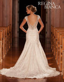 Lace beading A-line ball gown wedding dress