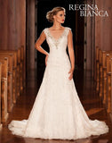 Lace beading A-line ball gown wedding dress