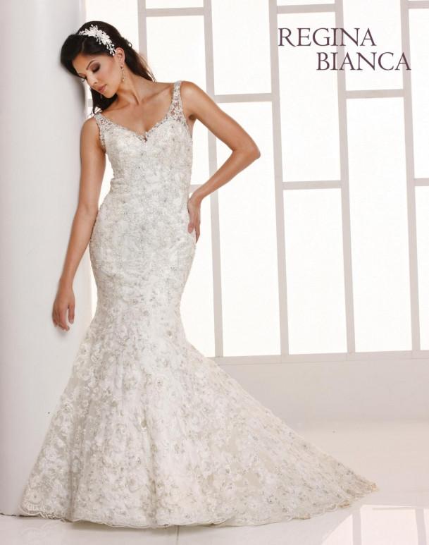 Lace beaded mermaid wedding dress