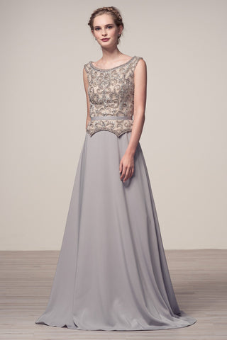 Mother Of The Bride Lace satin chiffon Long Gown Dress.