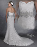 Lace beading fit & flare  wedding dress