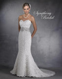 Lace beading fit & flare  wedding dress