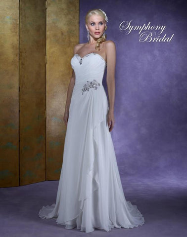 Chiffon lace beading fit & flare wedding dress