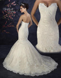 Lace beading mermaid wedding dress