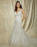 Lace beading A-line ball gown wedding dress