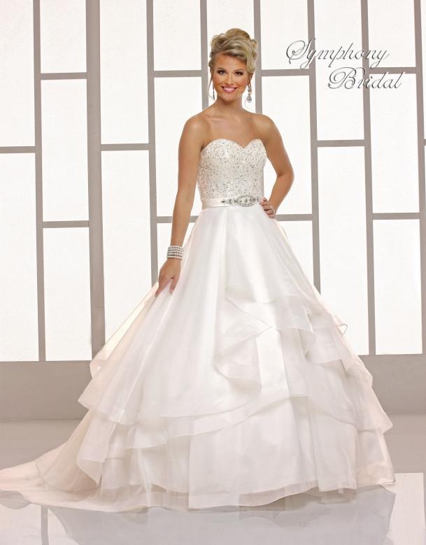 Lace beading A-line ball gown wedding dress