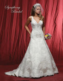 Lace beading A-line ball gown wedding dress