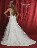 Lace beading A-line ball gown wedding dress