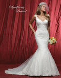 Lace beaded mermaid wedding dress