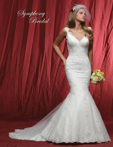 Lace beaded mermaid wedding dress