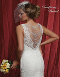 Lace beaded mermaid wedding dress