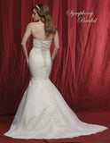 Designer lace beading A-line ball gown wedding dress