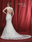 Lace beaded mermaid wedding dress