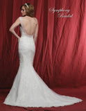 Lace beading mermaid wedding dress