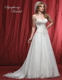 Lace beading A-line ball gown wedding dress