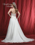 Lace beading A-line ball gown wedding dress