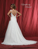 Lace beading A-line ball gown wedding dress