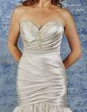 Satin beading mermaid wedding dress