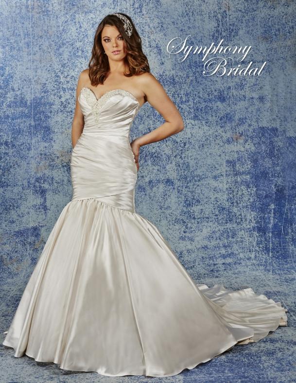 Satin beading mermaid wedding dress