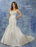 Satin beading mermaid wedding dress