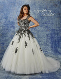 Lace beading A-line ball gown wedding dress