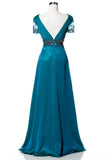 Mother Of The Bride Lace beaded satin chiffon Long Gown Dress.